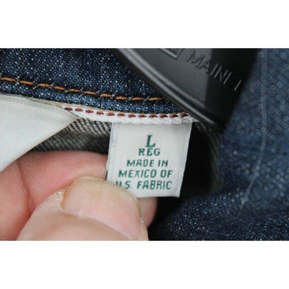 LL Bean Womens Denim Jacket Size L Blue Trucker Jean - Picture 9 of 10